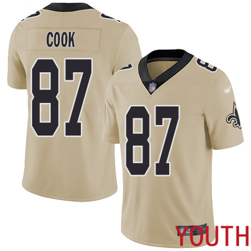 New Orleans Saints Limited Gold Youth Jared Cook Jersey NFL Football #87 Inverted Legend Jersey